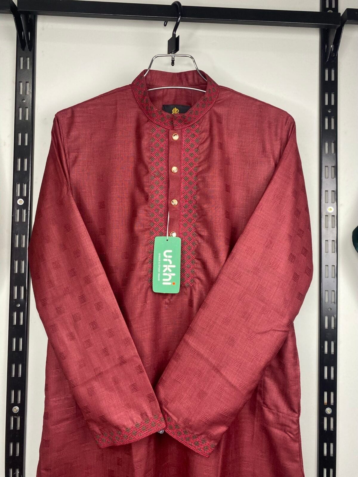 Premium Cotton Embroidery Panjabi In Maroon
